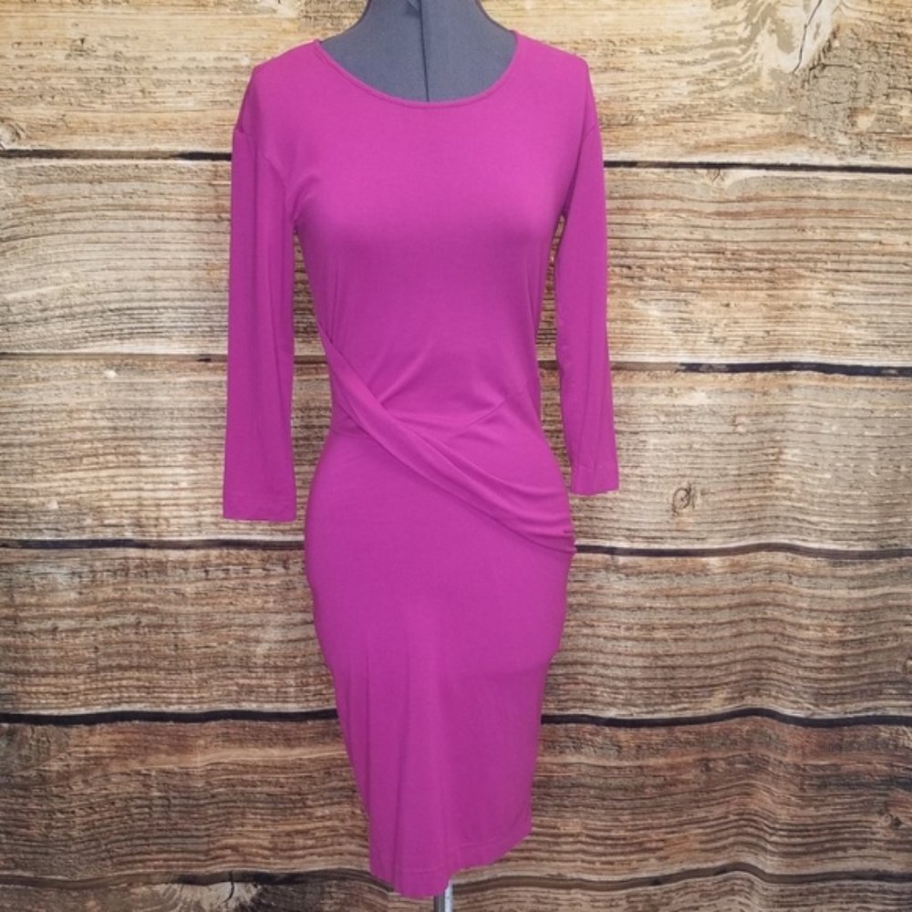 Escada Fuchsia Pink 3/4 Sleeve Dress size: XS